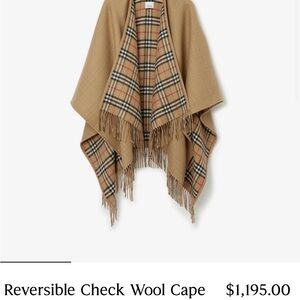 Burberry wool cashmere blend cape